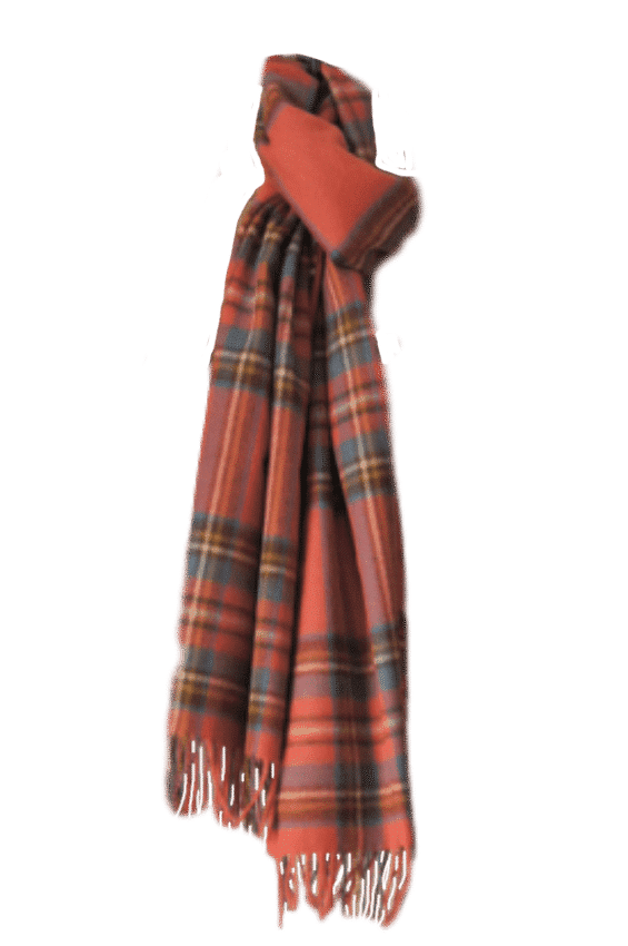 Belachelijk Bedrijfsomschrijving huisvrouw XL Sjaal Antique Royal Stewart | Tartan | Oranje/rood | Lamswol | Warm