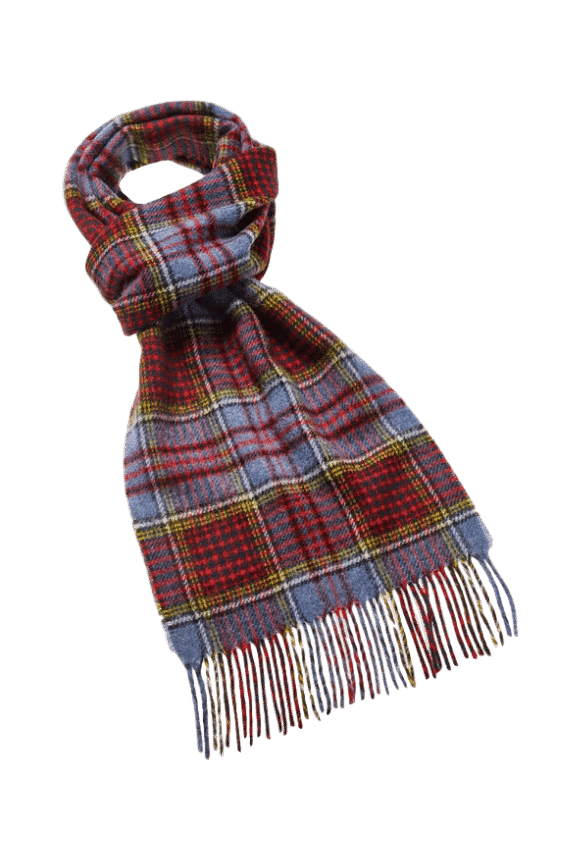 Geruite Lamswollen Sjaal | Denim Green Tartan | The English Hatter