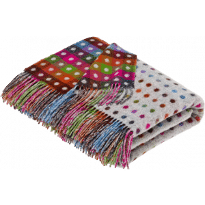 Plaid Rainbow Multi Spot Grey